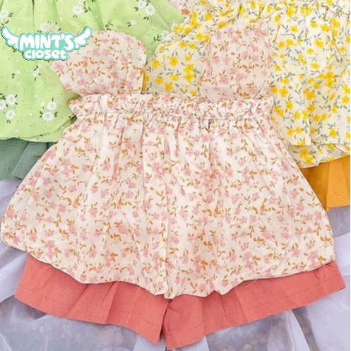 Set áo phồng tiểu thư hoa nhí dễ thương cho bé gái 1 2 3 4 tuổi mintcloset Mint's Closet - GA2048