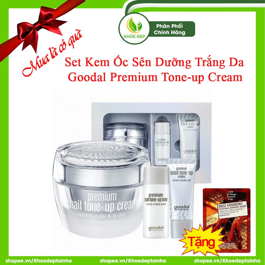 [ CHÍNH HÃNG ] Set Kem Ốc Sên Dưỡng Trắng Da GOODAL PREMIUM TONE-UP CREAM