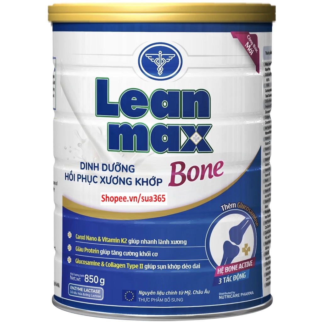Sữa Leanmax Bone ( Đủ loại: 850g và 400g ) Dinh Dưỡng Phục Hồi Xương Khớp - Date Luôn Mới