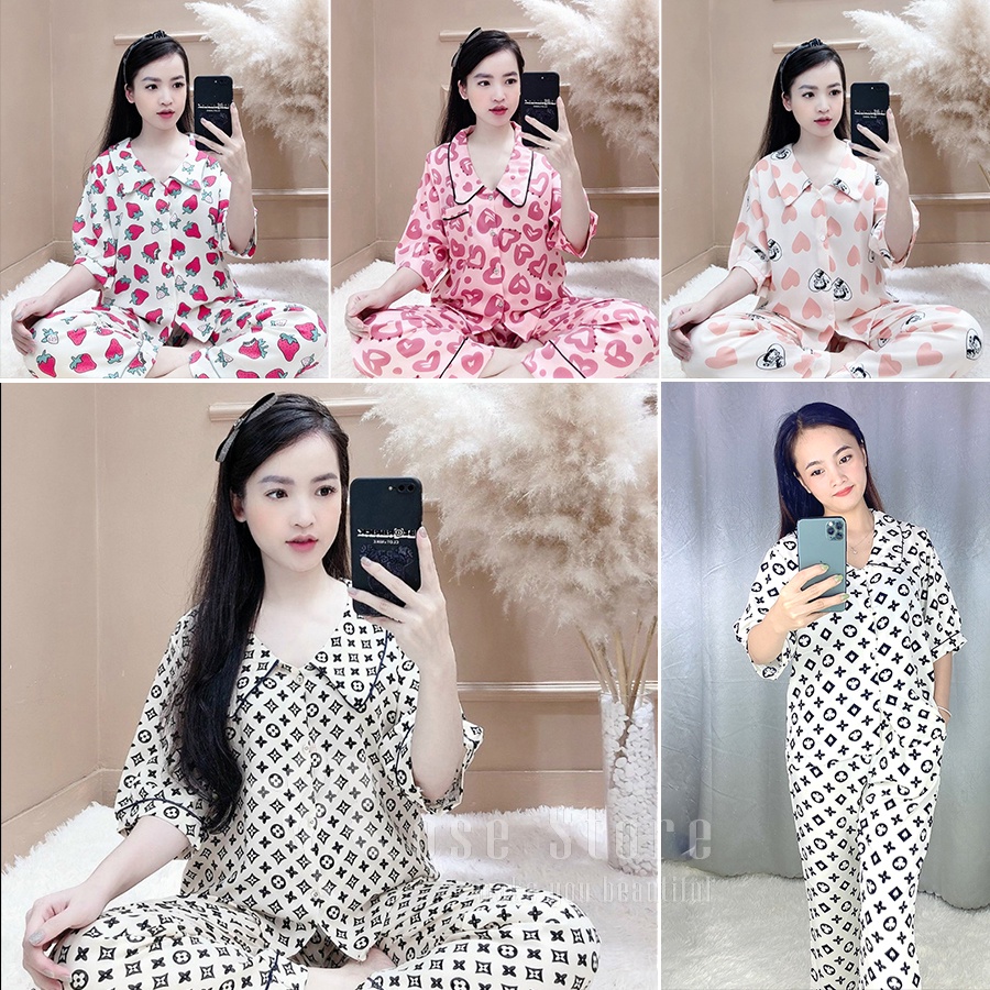 PIJAMA TAY CỘC QUẦN DÀI (Ảnh thật/Sẵn/Video)