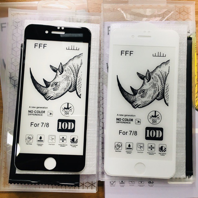 Kính cường lực Full màn 10D Tê giác iPhone 6/6S/6 Plú, 7G/8G , 7 PLus , Siêu xịn