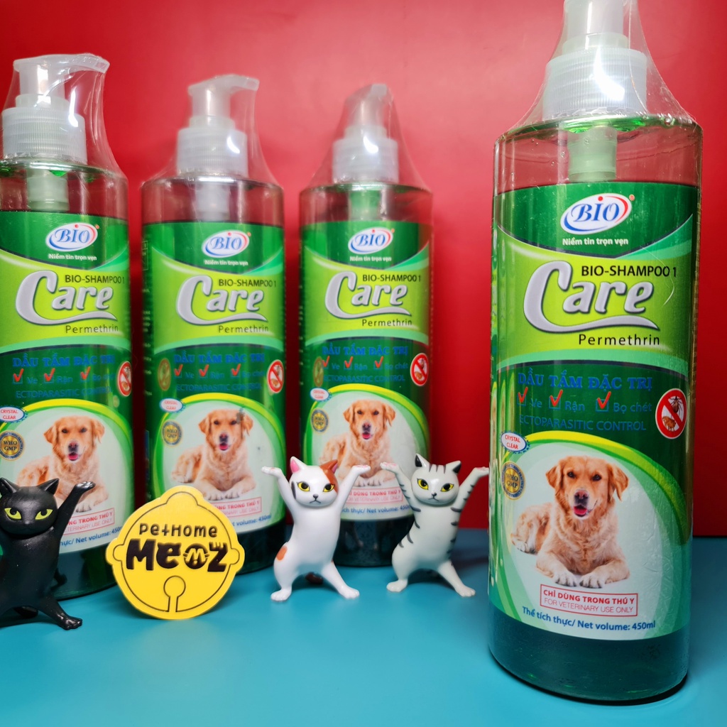 Sữa Tắm Bio Care 450ml - Dầu tắm diêt Ve Rận Bọ Chét Cho Chó Mèo