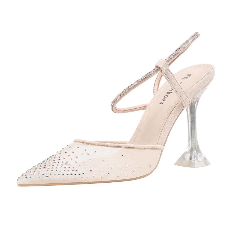SALE- Sandal cao cấp dự tiệc quai quấn tán đá size 37