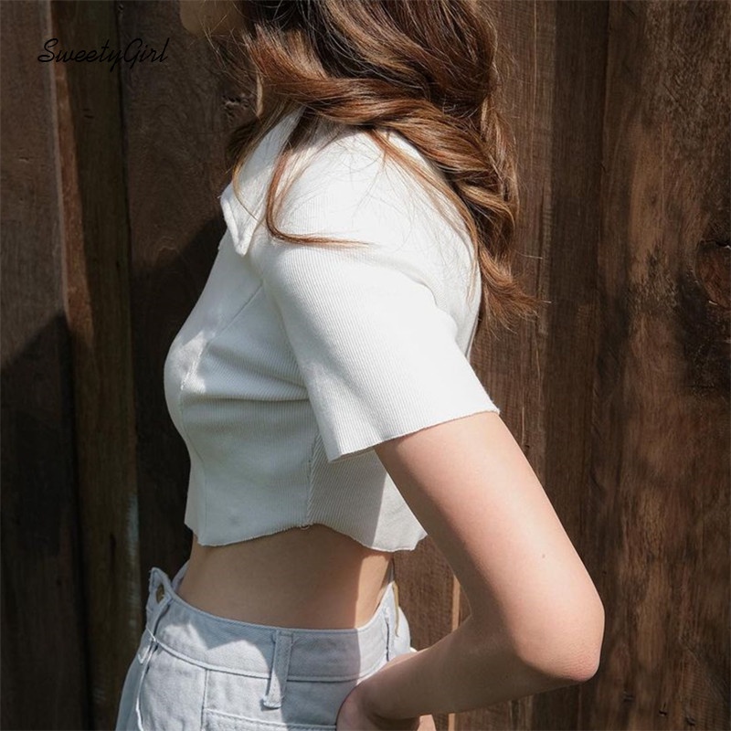 Áo Thun Ngắn Tay Cổ Chữ U Màu Trơn Chiết Eo Thời Trang Cho Nữ 2022