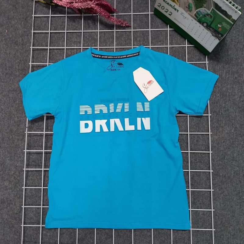 Áo thun cotton 100% chính phẩm hàng shop dập nổi cho bé trai size cồ