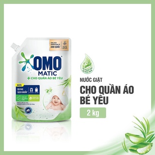 Nước giặt Omo Matic khử mùi cửa trên lá bạc hà và chanh Yuzu túi 2,3kg