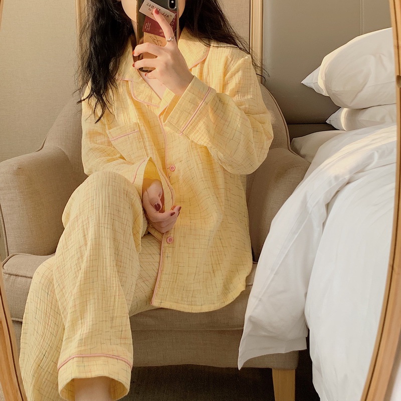 FYN - Pijama phong cách Hàn Quốc Lavonte - Bộ dài chất liệu Xô Muslin cao cấp