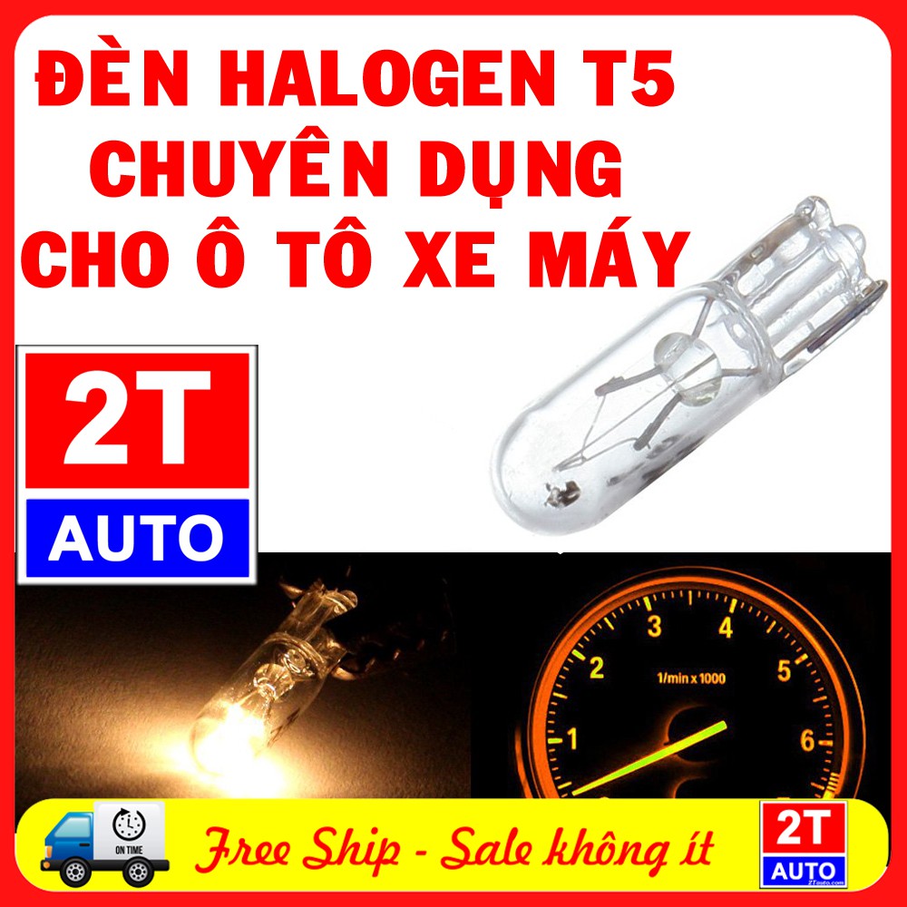 Bộ 2 Đèn T5 halogen ha lô gen soi biển số, trần, demi cho ô tô xe máy SKU 215