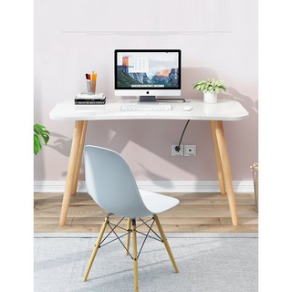Bàn làm việc - bàn trơn uốn 4 chân bắc âu 100x50x75 - Bàn học
