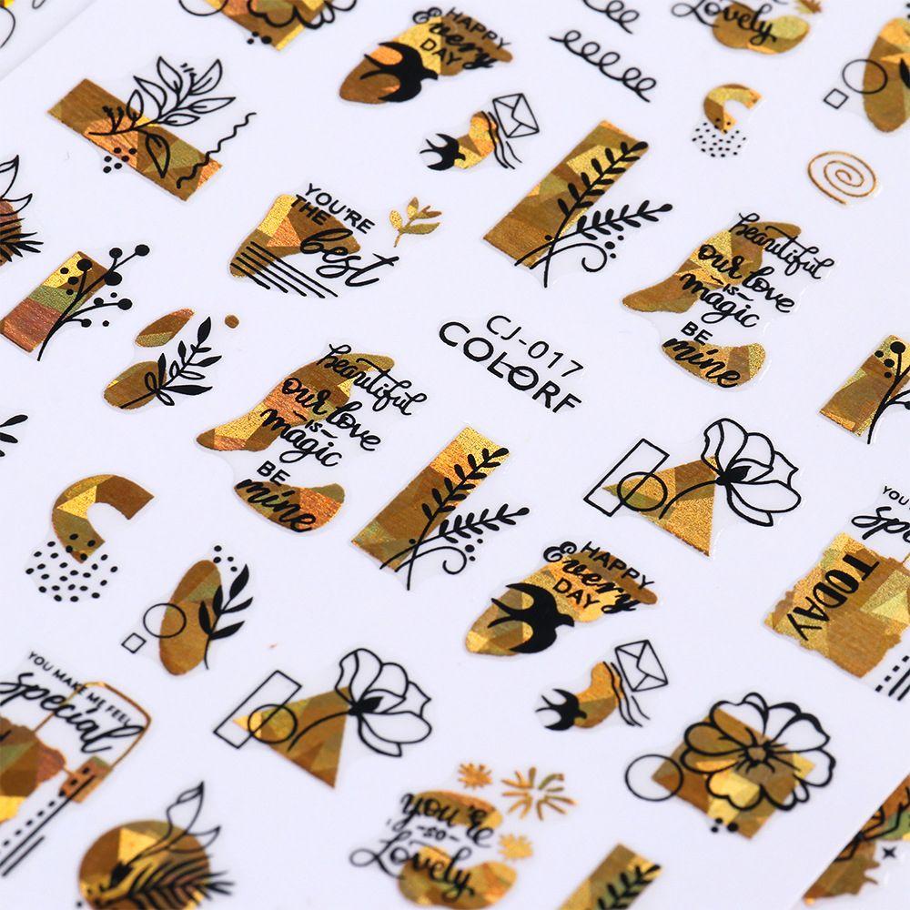 NIUYOU Sticker Dán Móng 3D Hình Lá Phong