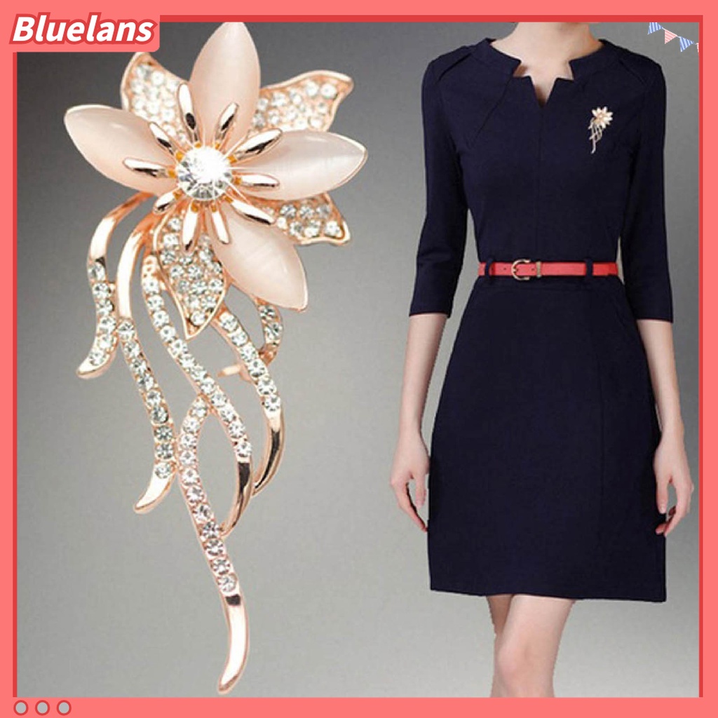 Ghim cài áo hình bông hoa đính đá giả thời trang cho nữ