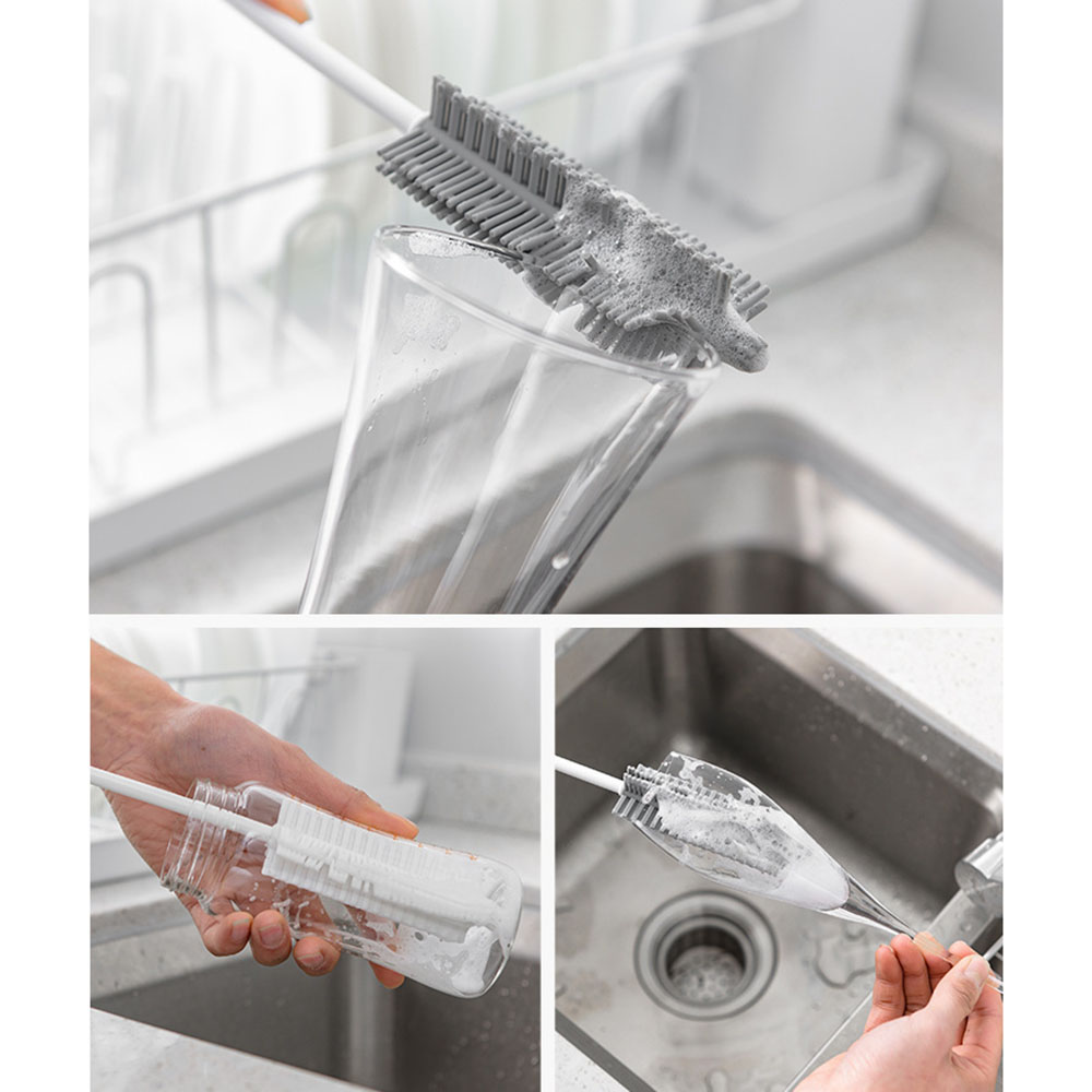 Cọ Silicone Cán Dài Vệ Sinh Ly Tách Tiện Dụng