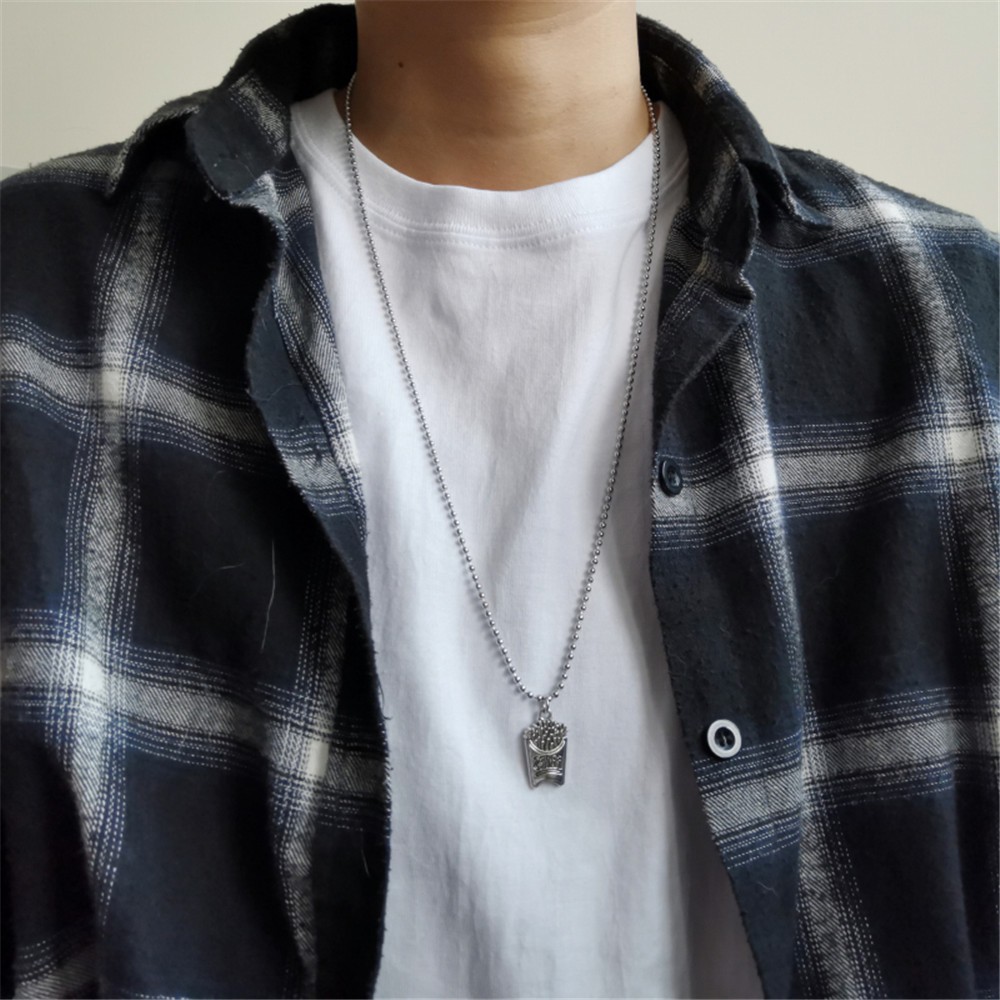 vòng cổ Mặt Hình Khoai Tây Chiên Phong Cách Hip Hop Cá Tính