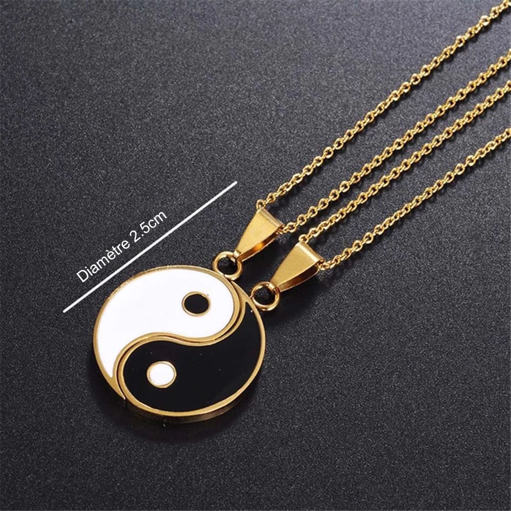 Bộ 2 Vòng cổ Âm Dương / Âm Dương / Âm Dương Độc Đáo Thời Trang Cho Cặp Đôi