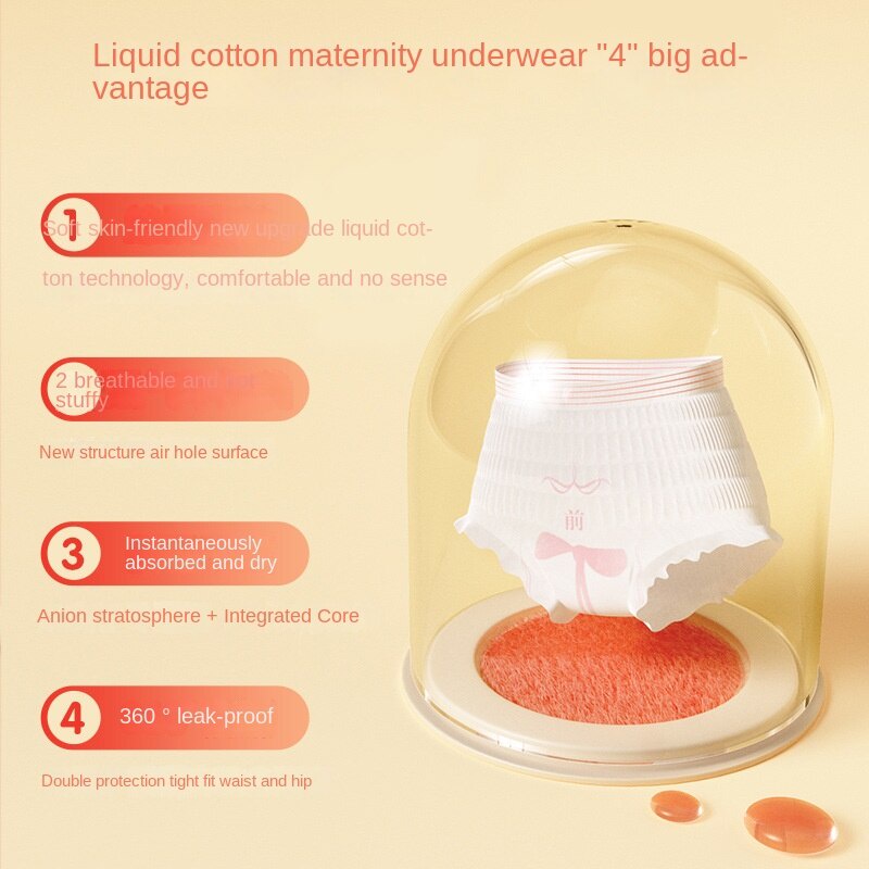 Ankexin Băng vệ sinh  Quần Lót Vệ Sinh Bằng Cotton Dạng Lỏng Lâu Trôi 360 Độ An Toàn Cho Phụ Nữ Mang Thai °Ngăn Chặn Rò Rỉ Bên