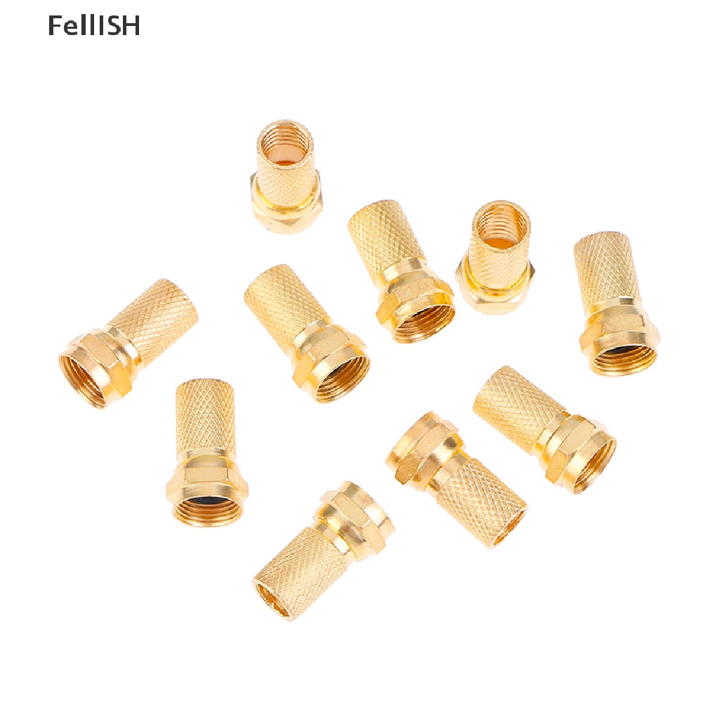 Bộ 10 Đầu Nối RG6 F Type C 439br Bằng Đồng Thau Chất Lượng Cao