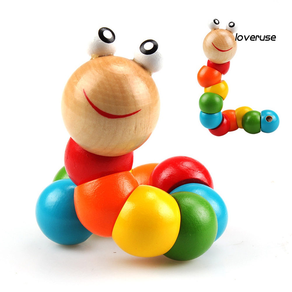 Đồ Chơi Lắp Ráp Hình Con Sâu Bằng Gỗ Nhiều Màu Sắc Cho Bé