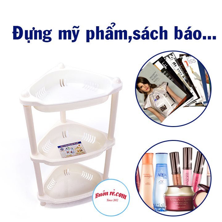 Kệ góc tam giác 2 tầng, 3 tầng Việt Nhật (5562), Kệ để đồ phòng tắm, nhà bếp, đựng gia vị đa năng -Buôn rẻ 01405