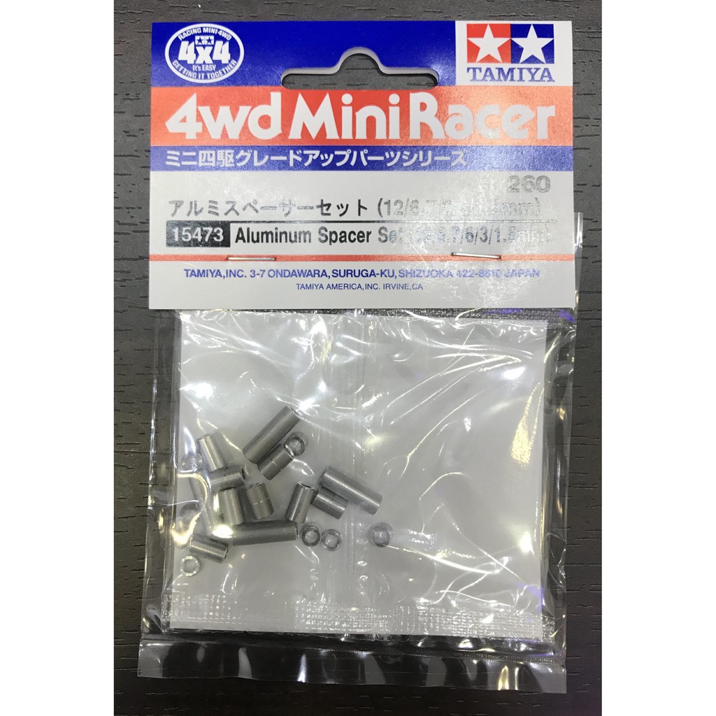 15473 Phụ Kiện Mini 4WD ALUMINUM SPACER SET (12/6.7/6/3/1.5mm)  - GDC