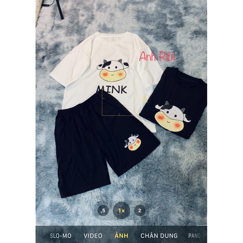 [SIÊU RẺ] Sét Áo Thun Ngắn Tay Bò Sữa Milk Chất Đẹp + Quần Đùi Đen Ống Rộng Logo Sét Đồ Bộ Nam Nữ Unisex Freesize | BigBuy360 - bigbuy360.vn
