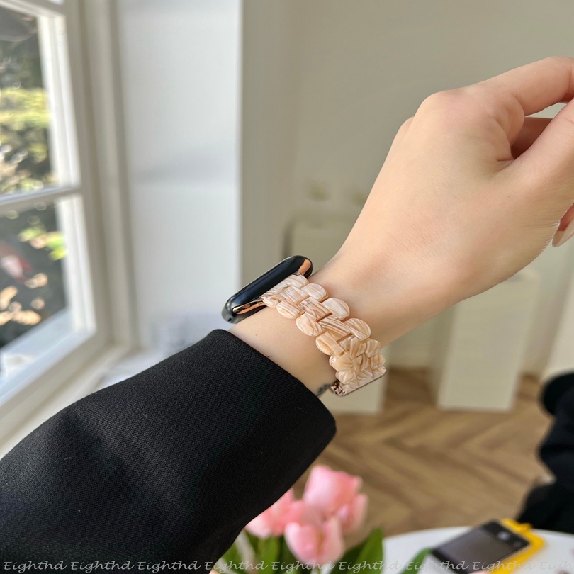 Dây Đeo Thay Thế Chất Liệu Nhựa Resin Cho iWatch Series 7 6 SE 5 4 3 2 1 41mm 45mm 44mm 40mm 42mm 38mm