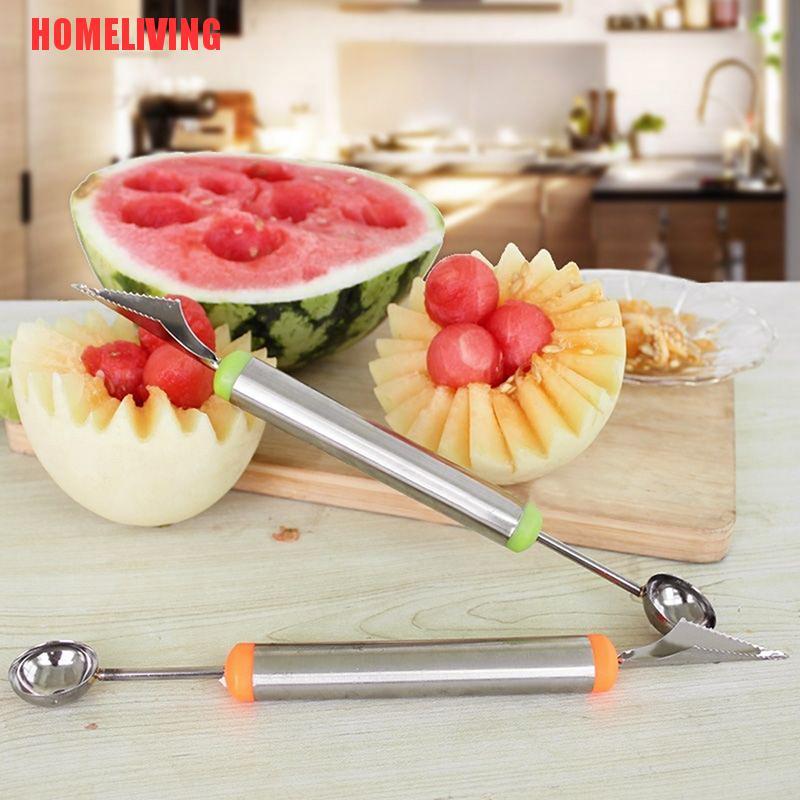 [HOMELIVING] Muỗng Múc Kem / Trái Cây Hai Đầu Bằng Thép Không Gỉ Mới