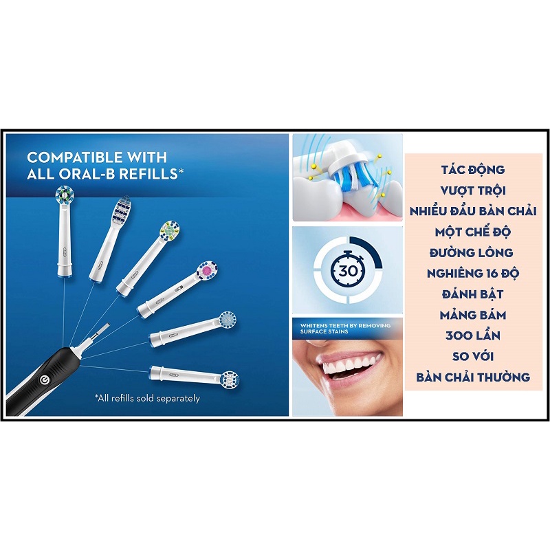 Bàn chải điện nội địa Úc Oral-B Vitality chính hãng có bộ sạc điện đi kèm