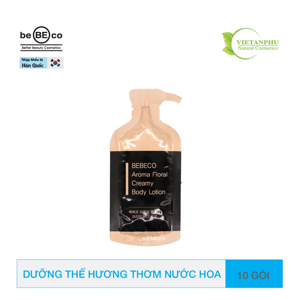 Gói Sữa dưỡng thể 10ml và Sữa tắm hương thơm nước hoa BEBECO , dưỡng ẩm da, lưu hương 8 tiếng