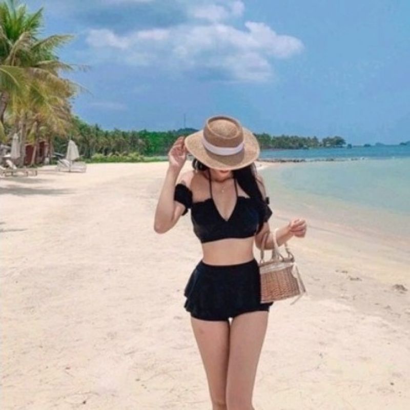 Bikini đồ bơi 2 mảnh phối váy kèm hinh ảnh thật