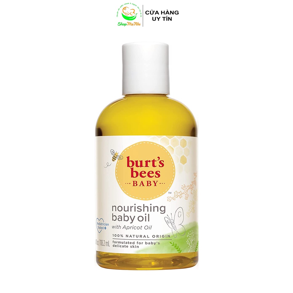 Dầu dưỡng ẩm massage cho bé Burt's Bees Nourishing baby oil 120ml.