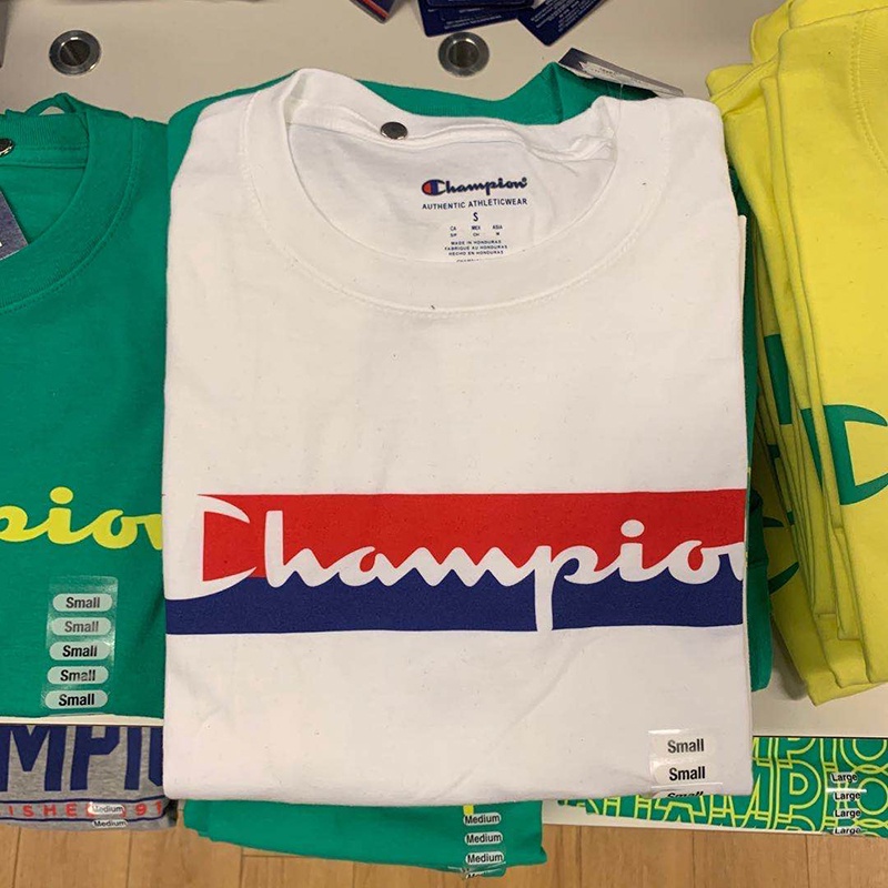 Áo Thun Cotton Ngắn Tay Cổ Tròn In Logo CHAMPION Trẻ Trung Cá Tính Cho Nam