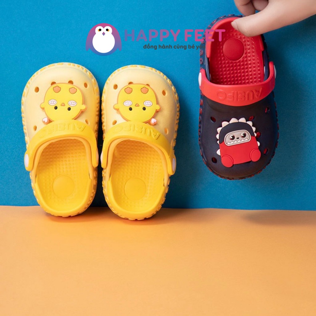 Dép sục trẻ em Happy Feet siêu nhẹ chống trơn chính hãng cho bé trai bé gái từ 1-5 tuổi- No2012