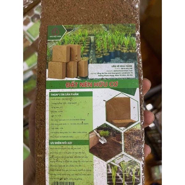 Đất nén dạng viên xơ dừa sạch hữu cơ vi sinh dinh dưỡng cho dạng viên cho cây trồng - cây cảnh - rau củ