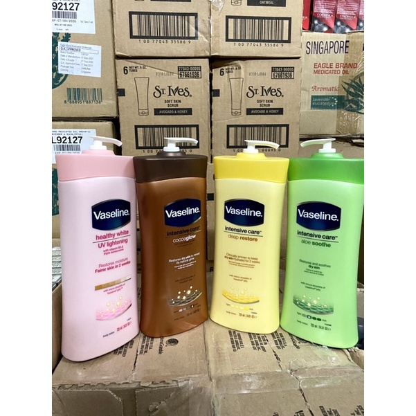 Kem, sữa dưỡng thể VASELINE Healthy nâng tone cho da 725ml chính hãng
