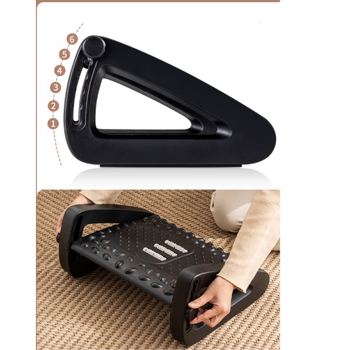 Gác chân văn phòng giúp bạn thư giãn mệt mỏi, Dụng cụ kê chân công thái học massage thông minh, chất liệu siêu bền