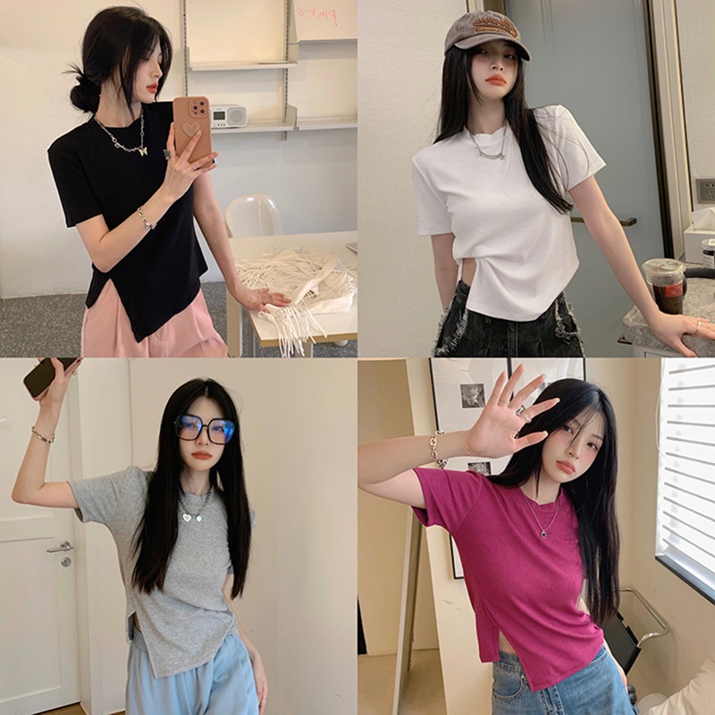 NRVP Áo Thun Mỏng Tay Ngắn Phong Cách Hàn Quốc Mới Mùa Hè 2022 Dành Cho Nữ