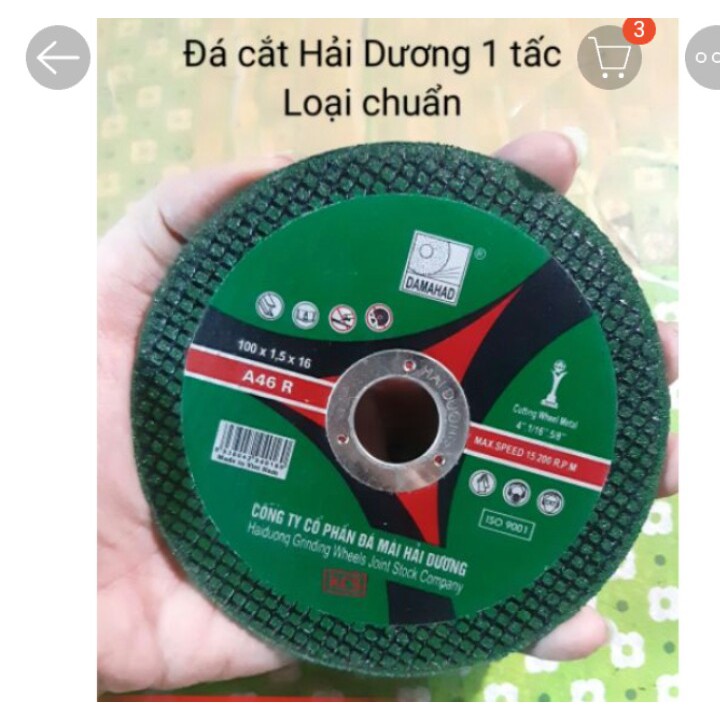 Đá cắt đá mài sắt Hải Dương 100mm ( 1 Tấc)có TẶNG KÈM nhé