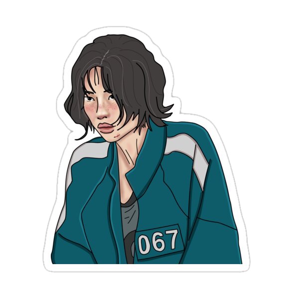 Bộ 40 Sticker hình dán SQUID GAME, sticker pvc, decal dán laptop