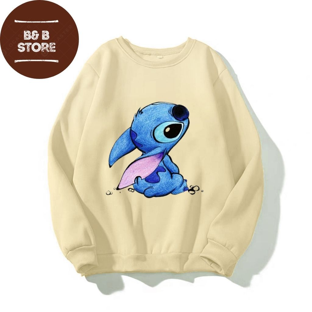 ÁO SWEATER NỈ UNISEX IN STITCH ÁO FORM RỘNG NAM NỮ NHIỀU MÀU