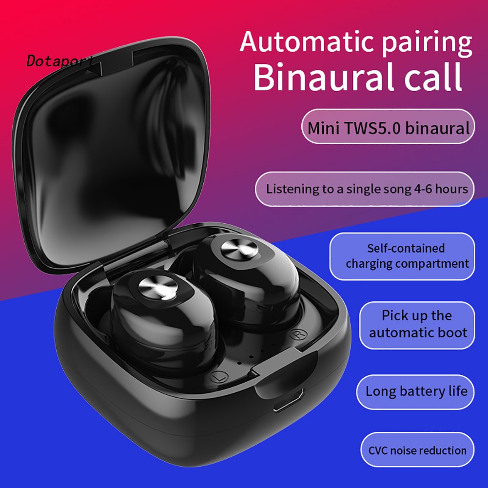 Set tai nghe bluetooth không dây 3D stereo V5.0 chống thấm nước kèm phụ kiện