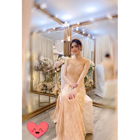 Áo dài cô dâu hàng thiết kế  cam kết y hình