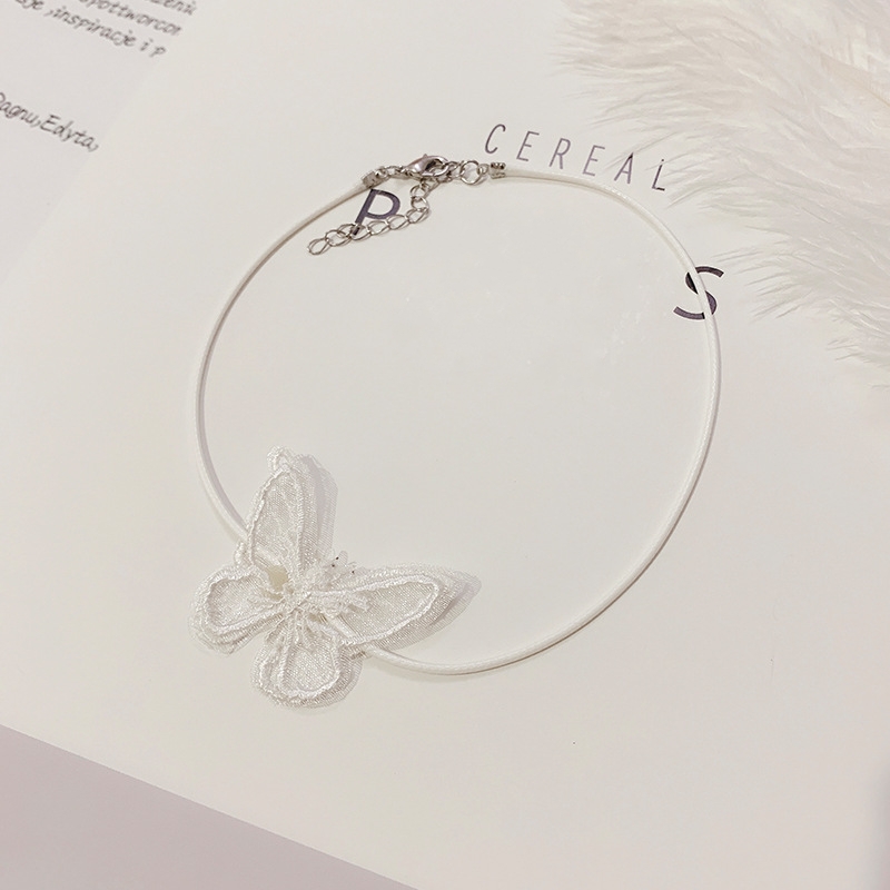 Dây Chuyền Ren Phối Mặt Hình Bươm Bướm Thời Trang Cho Nữ