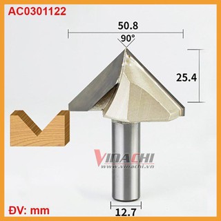Mũi mòi v 90 độ tideway ac0301 1/2*2 cốt 12.7mm - 1 mũi
