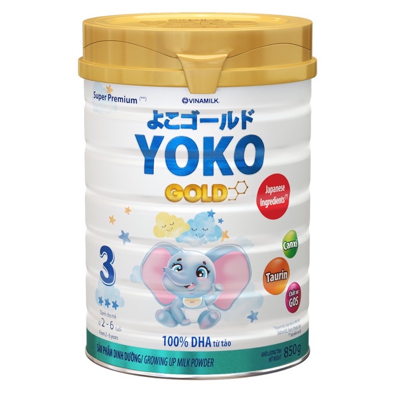 Sữa bột Vinamilk Yoko Gold 3, lon 850g