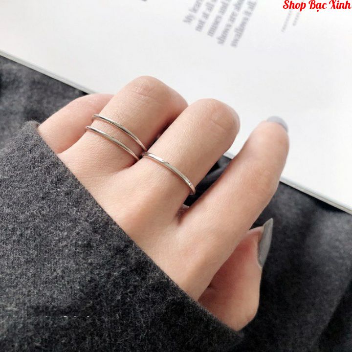 Nhẫn chỉ trơn ⚡️ Siêu Hot⚡️ Bạc Ta, nhẫn nữ cá tính