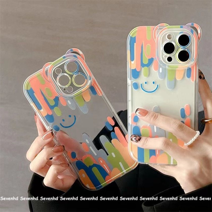 Ốp Điện Thoại Mềm Họa Tiết Tai Gấu Hoạt Hình Nhiều Màu Sắc Cho iPhone 13 12 11 Pro Max Xs Max Xr X 7 8 6 6s Plus