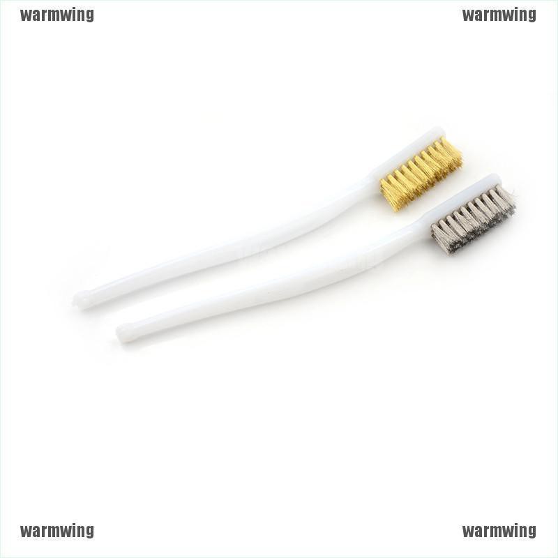 Bộ 5 Bàn Chải Lông 3 Hàng 6.9-inch Tay Cầm Nhựa Đồng Thau