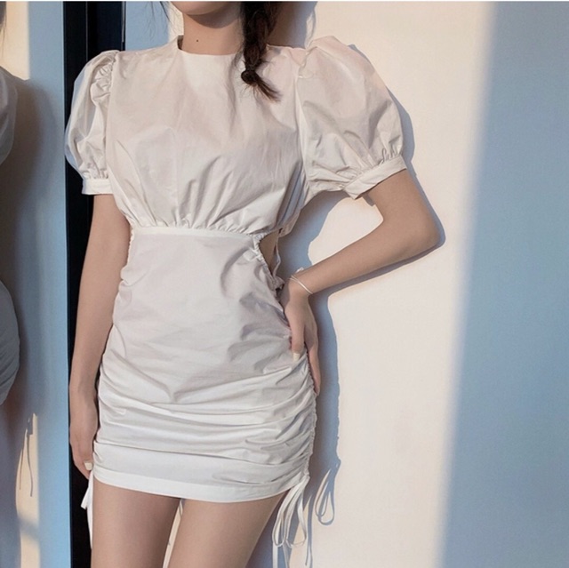 Đầm trắng khoét eo rút thân | BigBuy360 - bigbuy360.vn