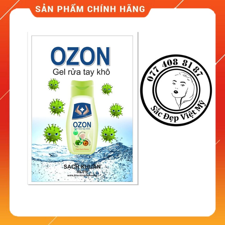 [Hàng Chính Hãng]Gel Rửa Tay Khô_Gel Rửa Tay Ozon Bỏ Túi Cho Bé Khử Mùi Diệt Khuẩn Greentea Hoa Hồng 60ml 150ml