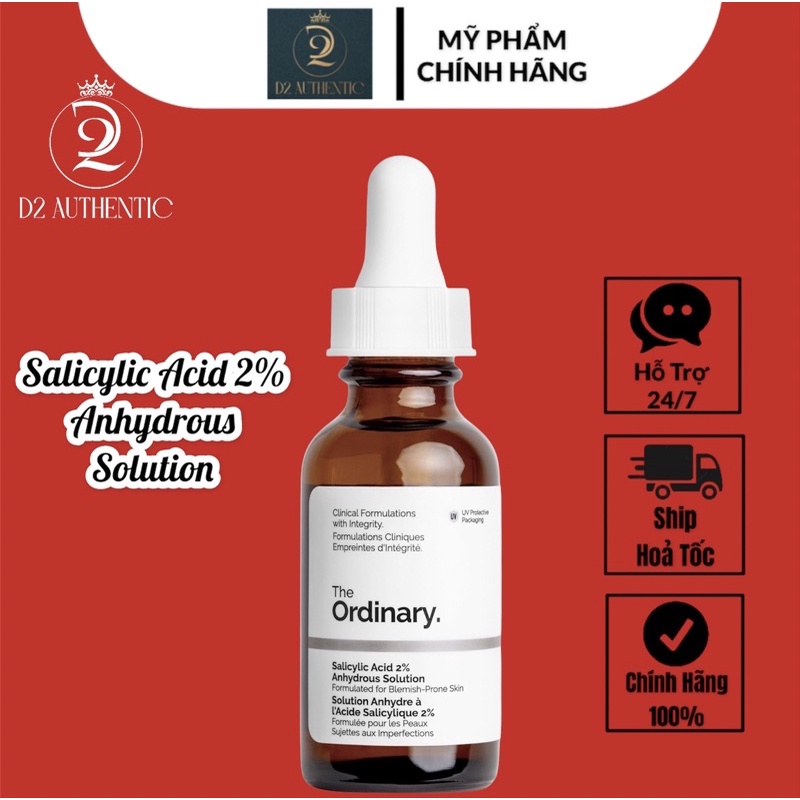 Serum hỗ trợ da mụn,tẩy tế bào chết Salicylic Acid 2% Anhydrous Solution và Salicylic Acid 2% Solution